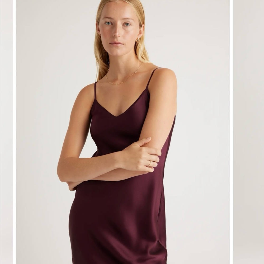 Quince Burgundy Silk Slip Dress - Picture 5 of 10